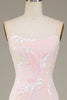 Charger l&#39;image dans la galerie, Sirène rose scintillant robe de bal avec fente