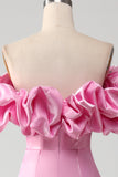 Sirène bustier rose robe de Soirée avec volants