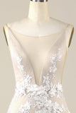 Ivory Mermaid Illusion Bateau Col Dentelle Robe de mariée