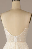 Robe de mariée en dentelle Sparkly Apricot Sweep Train
