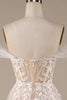 Charger l&#39;image dans la galerie, Champagne Tulle Detachable Robe de mariée à l’épaule avec dentelle