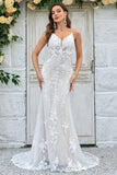 Robe de mariée longue en dentelle de dentelle ivoire