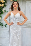 Robe de mariée longue en dentelle de dentelle ivoire