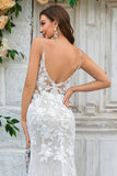 Robe de mariée longue en dentelle de dentelle ivoire