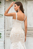 Train de balayage sirène ivoire Robe de mariée avec dentelle