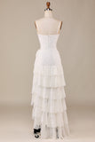Gaine Spaghetti Sangles Dentelle Ivoire Asymétrique Détachable Train Boho Robe de mariée