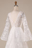 Charger l&#39;image dans la galerie, Manches éclatées en dentelle ivoire A-Line Robe de mariée