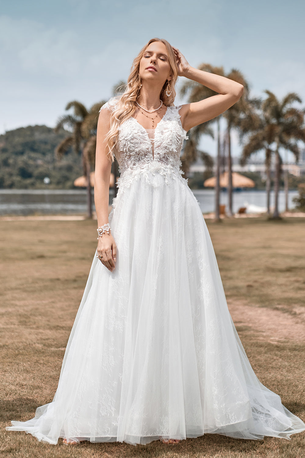 Robe de mariée perle clearance