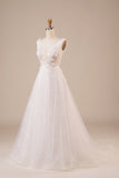 Robe de mariée longue ivoire perlée en tulle scintillante