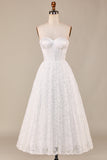 Corset en dentelle ivoire Robe de mariée longue thé