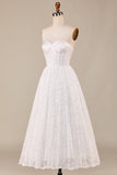 Corset en dentelle ivoire Robe de mariée longue thé