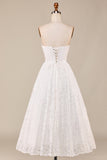 Corset en dentelle ivoire Robe de mariée longue thé