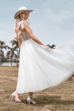 Colosset Tulle Ivoire Tea-Length A Line Robe de mariée