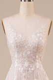Robe de mariée longue en tulle dos nu ivoire avec Broderie