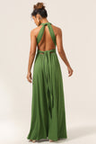 Charmant Une ligne Vert Olive Spandex Cabriolet Porter Robe de demoiselle d’honneur