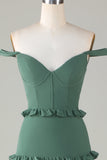 Eucalyptus sur l’épaule Corset Robe longue demoiselle d’honneur