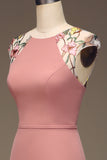Dusty Rose A-ligne en mousseline de soie et broderie Maxi robe de demoiselle d’honneur