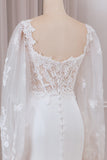 Dentelle Ivoire Sweetheart Cou Manches Longues Sirène Robe De Mariée Avec Sweep Train