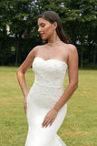 Robe de mariée à manches longues Sweetaid Sweetheart Detachale Ivoire avec dentelle