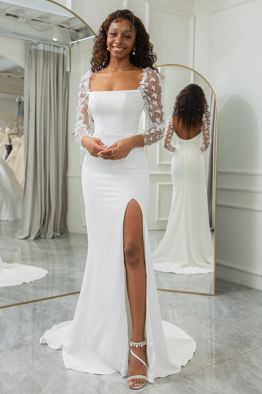 De Mariée Robe Dos Col V Robe Blanche Robe Mariee Col V Robe De