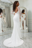 Robe de mariée dos nu sirène ivoire papillons