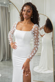 Robe de mariée dos nu sirène ivoire papillons