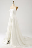 Robe de mariée longue en mousseline de soie ivoire avec papillons 3D, manches longues