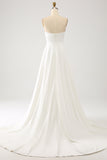Robe de mariée longue en mousseline de soie ivoire avec papillons 3D, manches longues