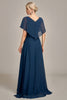 Charger l&#39;image dans la galerie, Robe de mariée à paillettes asymétriques bleu marine à paillettes avec perles