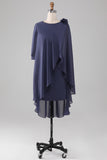 Fourreau/Colonne Col plongeant Perles Longueur genou Mousseline de soie Robe de Mère de Mariée