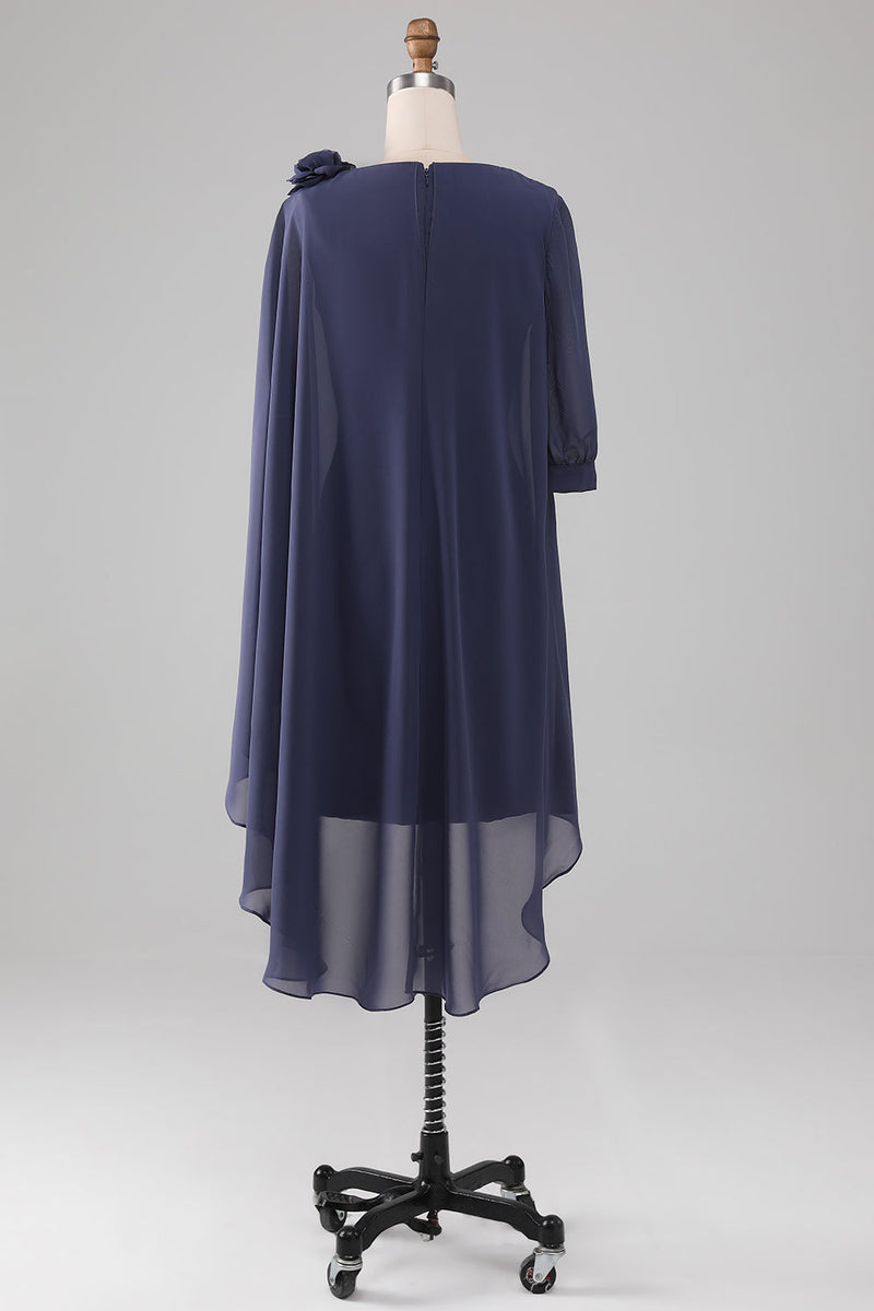Charger l&#39;image dans la galerie, Fourreau Scoop perlé genou longueur en mousseline de soie mère de la robe de mariée
