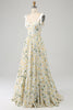 Charger l&#39;image dans la galerie, Robe de soirée longue à fleurs A-Line ivoire