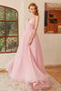 Charger l&#39;image dans la galerie, Glitter Pink Lace-Up Ruched Long Prom Robe de bal