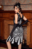 Robe noire et blanche Gatsby des années 20