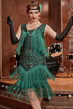 Plus Size Champagne Gatsbys 1920s Flapper Robe avec paillettes et franges