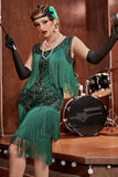 Plus Size Champagne Gatsbys 1920s Flapper Robe avec paillettes et franges