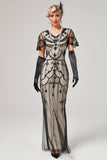 Robe Flapper Longue Paillettes Ivoire Années 20