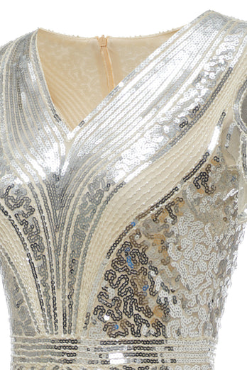 Abricot Sequins 1920s Robe de bal