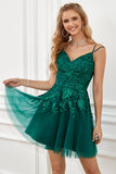 Robe de retour à la lacets vert foncé A-Line