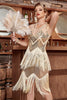 Charger l&#39;image dans la galerie, Golden Jewel Neck 1920s Robe Gatsby avec franges