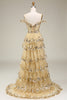 Charger l&#39;image dans la galerie, Robe de bal fuchsia à épaules dénudées avec paillettes