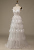Charger l&#39;image dans la galerie, Robe de mariée en dentelle blanche scintillante avec fente
