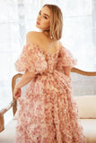 Une ligne de l’épaule fleur ivoire rouge plus robe de bal taille