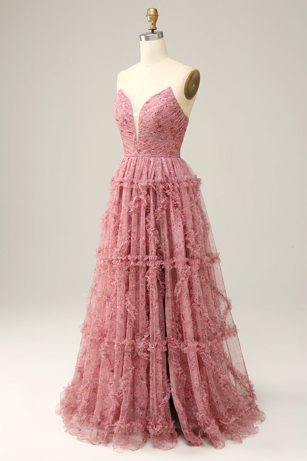 Chérie A-Line Robe de bal Dusty Rose Long
