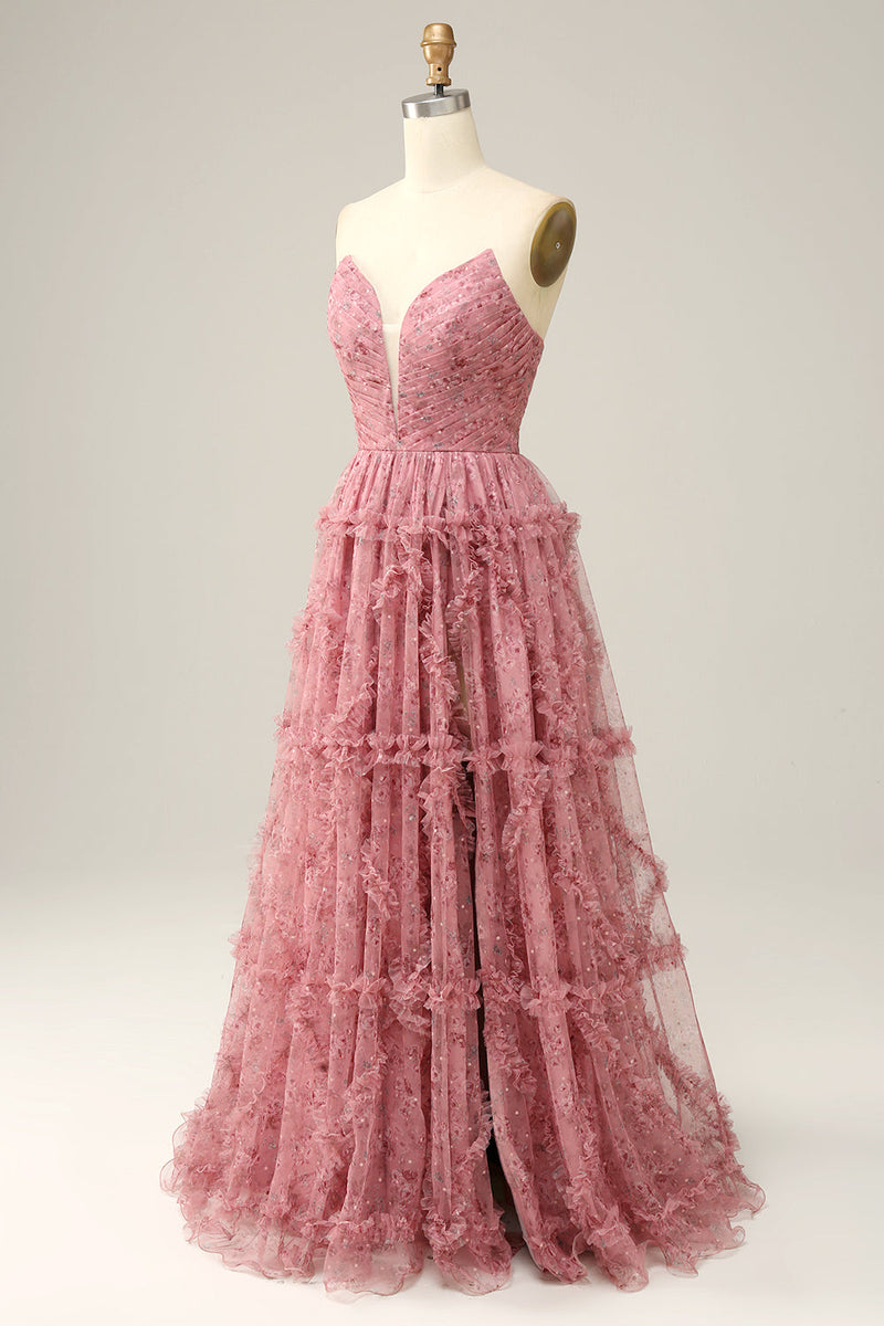 Charger l&#39;image dans la galerie, Chérie A-Line Robe de bal Dusty Rose Long