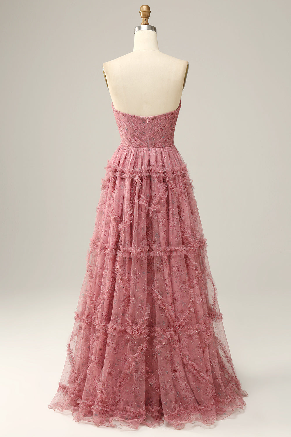 Chérie A-Line Robe de bal Dusty Rose Long
