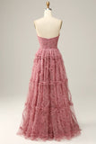 Chérie A-Line Robe de bal Dusty Rose Long