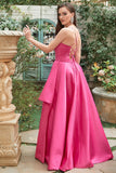 Fuchsia One Shoulder Mermaid Robe de bal