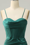 Vert foncé Spaghetti Straps Mermaid Prom Robe