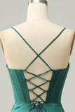 Vert foncé Spaghetti Straps Mermaid Prom Robe